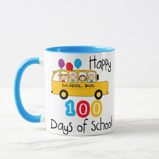 100 dagen schoolbusviering mok (Links)