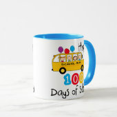 100 dagen schoolbusviering mok (Voorkant rechts)