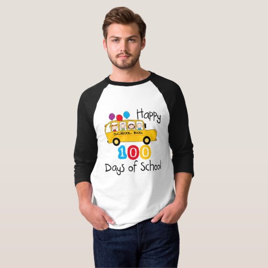100 dagen schoolbusviering t-shirt (Voorkant volledig)