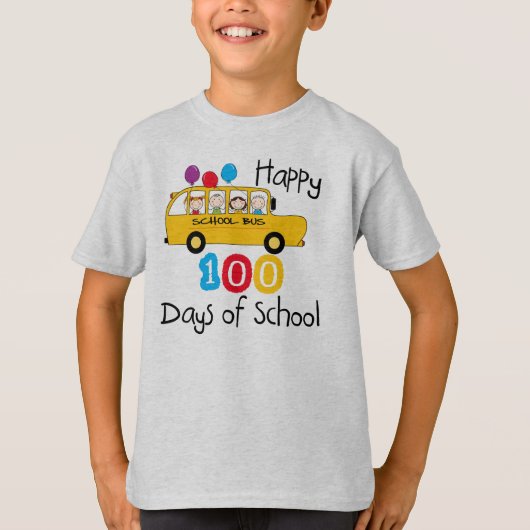 100 dagen schoolbusviering t-shirt (Voorkant)