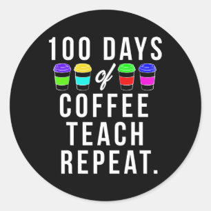 100 dagen schoolcadeau voor leraren die houden van ronde sticker