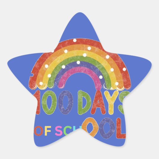 100 dagen schoolcadeauleraar ster sticker (Voorkant)
