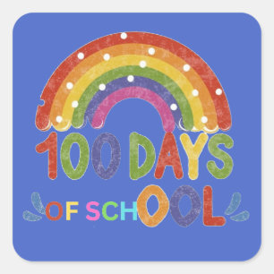 100 dagen schoolcadeauleraar vierkante sticker