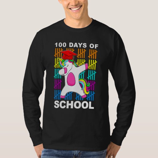 100 dagen schoolDabbing Unicorn 100 dagen smarte T-shirt (Voorkant)