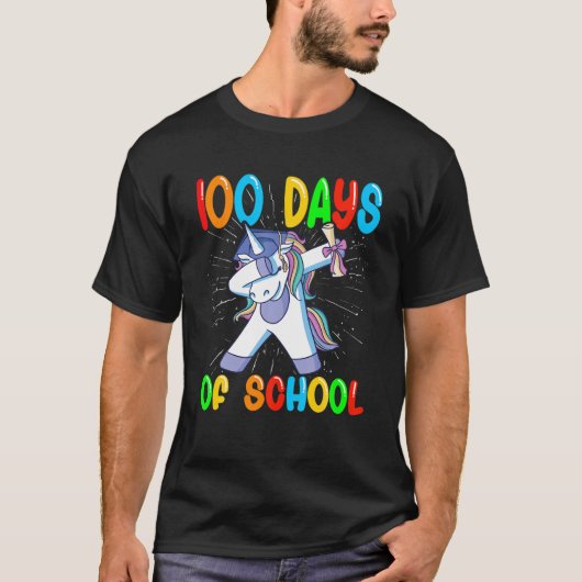 100 dagen schoolDabbing Unicorn T-shirt (Voorkant)