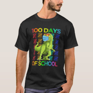 100 dagen schooldinosaurus Rex met masker Smart T-shirt