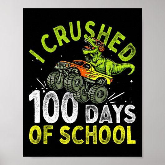 100 dagen schooldinosaurusmonster poster (Voorkant)