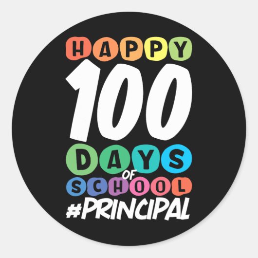100 dagen schooldirecteur ronde sticker (Voorkant)