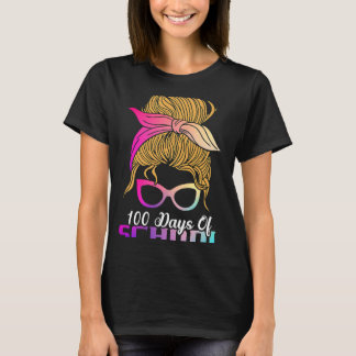 100 dagen schoolfeminist onderwezen leraar vrouw t-shirt