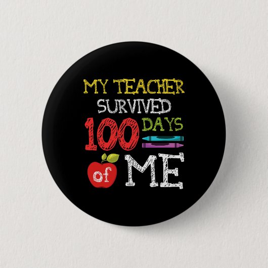 100 dagen schoolgaande Kinderen 100e dag Ronde Button 5,7 Cm (Voorkant)