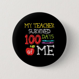 100 dagen schoolgaande Kinderen 100e dag Ronde Button 5,7 Cm