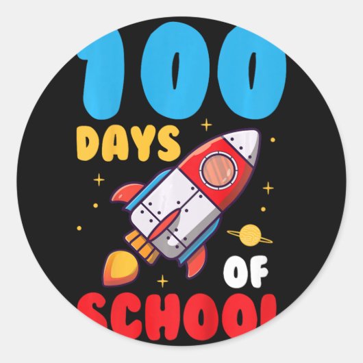 100 dagen schoolgaande Kinderen 100e dag Ronde Sticker (Voorkant)