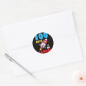 100 dagen schoolgaande Kinderen 100e dag Ronde Sticker (Envelop)