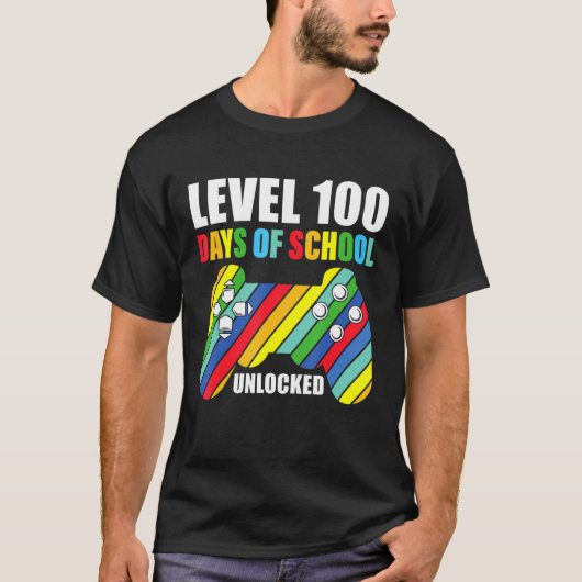 100 dagen schoolgaming controller niveau 100 vn t-shirt (Voorkant)