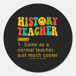 100 dagen schoolgeschiedenis leraar sociale studie ronde sticker