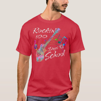 100 dagen schoolgitaarmuziekleraar t-shirt