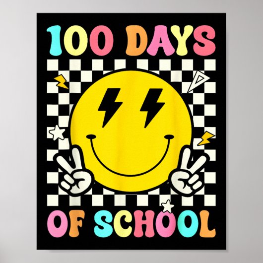 100 dagen schoolglimlach 100e dag poster (Voorkant)