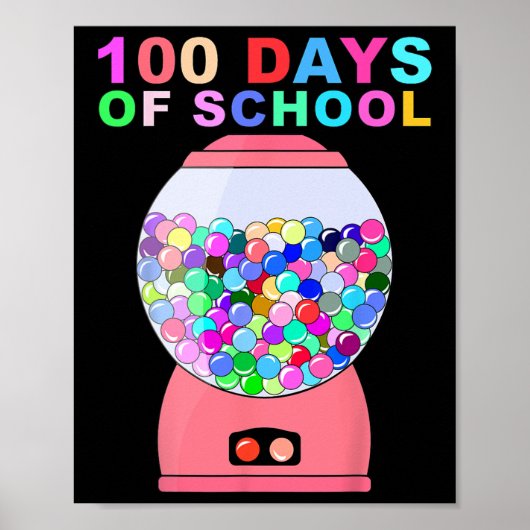 100 dagen schoolgumball machine voor kinderen lera poster (Voorkant)