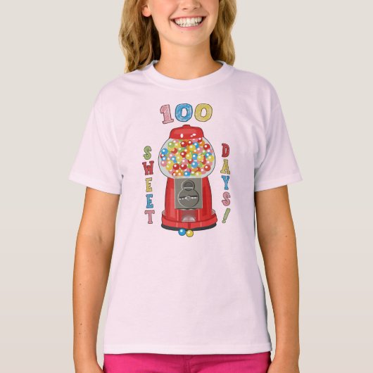 100 dagen schoolgumbalmachine T-shirt (Voorkant)