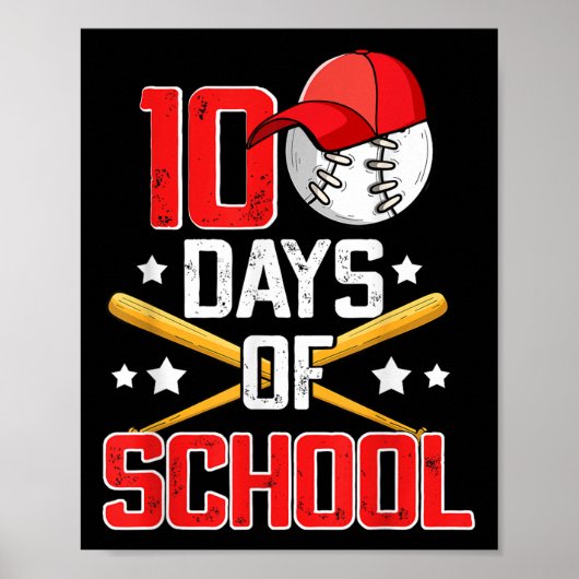 100 dagen schoolhonkbal 100e dag schooljongens poster (Voorkant)