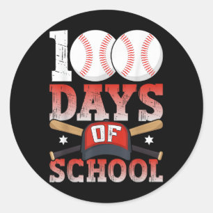 100 dagen schoolhonkbal 100e dag voor studenten ronde sticker