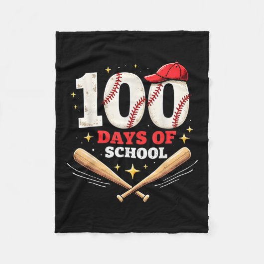 100 dagen schoolhonkbal 100e schooldag fleece deken (Voorkant)
