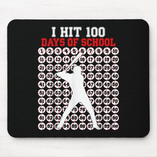 100 dagen schoolhonkbal 100e schooldag muismat (Voorkant)