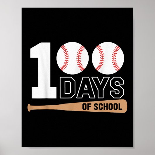 100 dagen schoolhonkbal 100e schooldag poster (Voorkant)