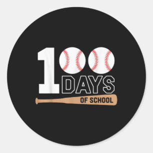 100 dagen schoolhonkbal 100e schooldag ronde sticker