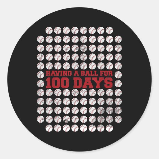 100 dagen schoolhonkbal 100e schooldag ronde sticker (Voorkant)