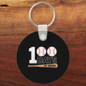 100 dagen schoolhonkbal 100e schooldag sleutelhanger (Voorkant)