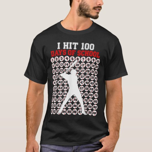 100 dagen schoolhonkbal 100e schooldag t-shirt (Voorkant)