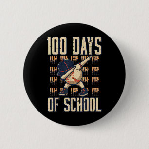 100 dagen schoolhonkbal Dab 100th Day Boys Ronde Button 5,7 Cm