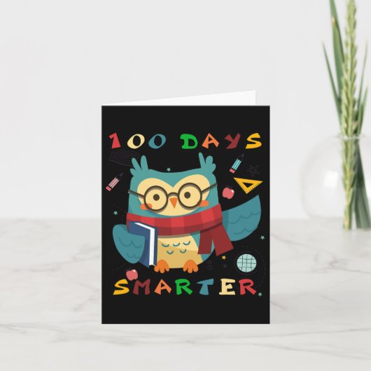 100 dagen schooljongen meisje met een schitterende kaart (Voorkant)