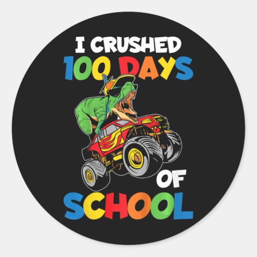 100 dagen schooljongens 100 sch ronde sticker (Voorkant)