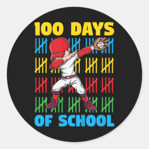 100 dagen schooljongens 100ste schooldag ronde sticker
