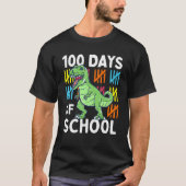 100 dagen schooljongens dinosaurus 100e dag t-shirt (Voorkant)