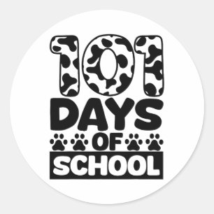 100 dagen schooljongens meisjes Dalmatische hond Ronde Sticker