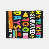 100 dagen schooljongens meisjes Kinder lerarencade Fleece Deken (Voorkant (Horizontaal))