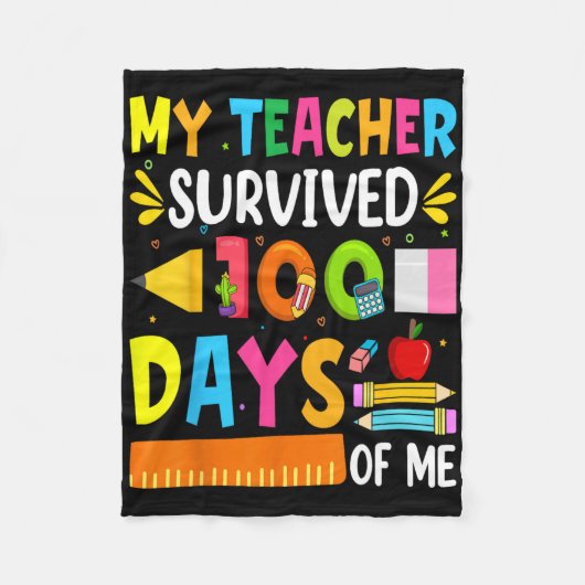 100 dagen schooljongens meisjes Kinder lerarencade Fleece Deken (Voorkant)