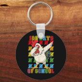 100 dagen schoolkip 100e dag onderwijzen sleutelhanger (Voorkant)