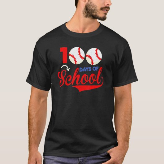 100 dagen schoolkleding 100e dag honkbalthee t-shirt (Voorkant)