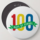 100 dagen schoolknop ronde button 6,0 cm (Voorkant /achterkant)