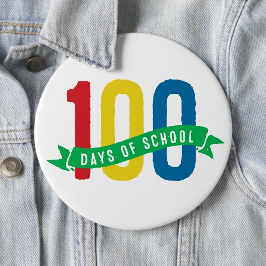 100 dagen schoolknop ronde button 6,0 cm (In situ)