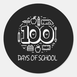 100 dagen schoolkrijt Clical Teacher Kinder 100e Ronde Sticker
