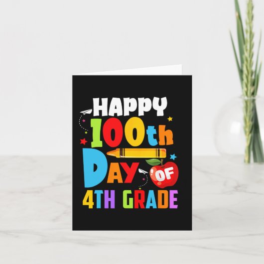 100 dagen schoolleraar 100e dag van de vierde graa kaart (Voorkant)