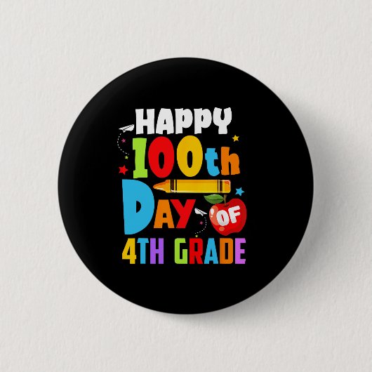 100 dagen schoolleraar 100e dag van de vierde graa ronde button 5,7 cm (Voorkant)