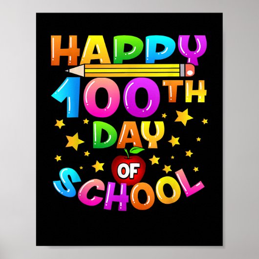 100 dagen schoolleraar 100e schooldag poster (Voorkant)