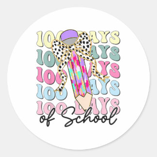 100 dagen schoolleraar 100e schooldag ronde sticker