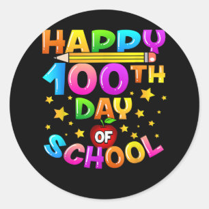 100 dagen schoolleraar 100e schooldag ronde sticker